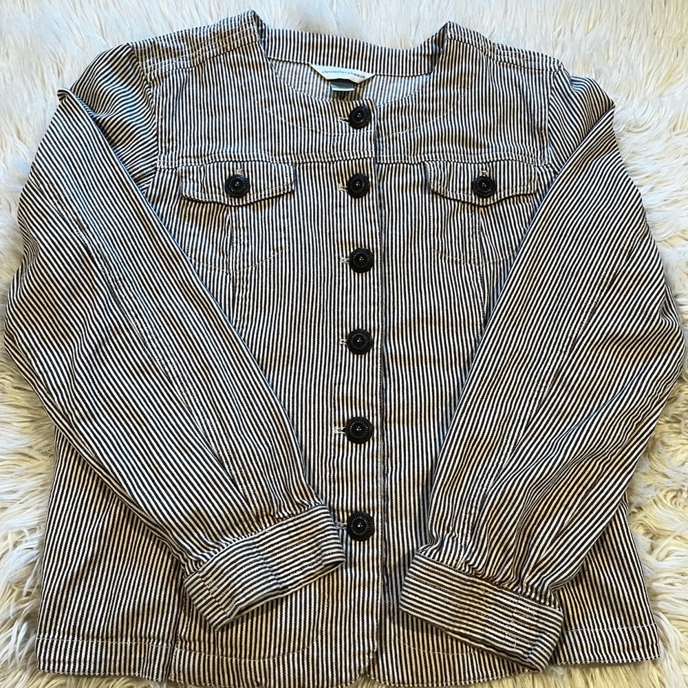 Christopher & Banks Brown Striped Jacket